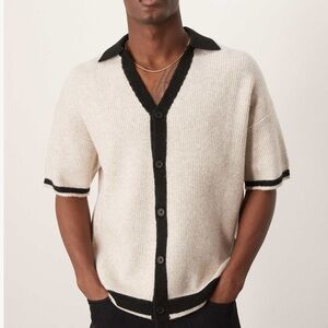 ASOS Men's Black and Cream Cardigan